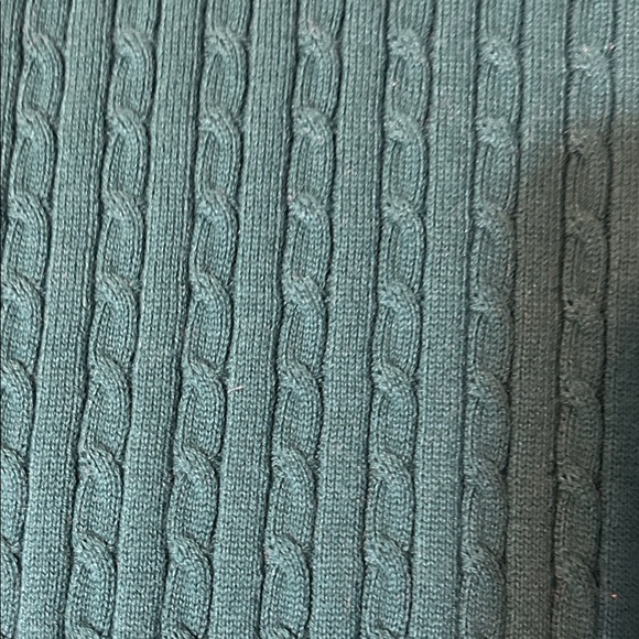 Green V-Neck Ribbed Sweater - Picture 6 of 6